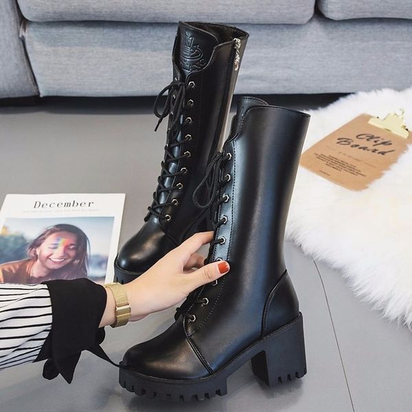 fashion new punk gothic style lace up belts round toe boots women shoes short boots street haulage, Black
fashion new punk gothic style lace up belts round toe boots women shoes short boots street haulage, Black