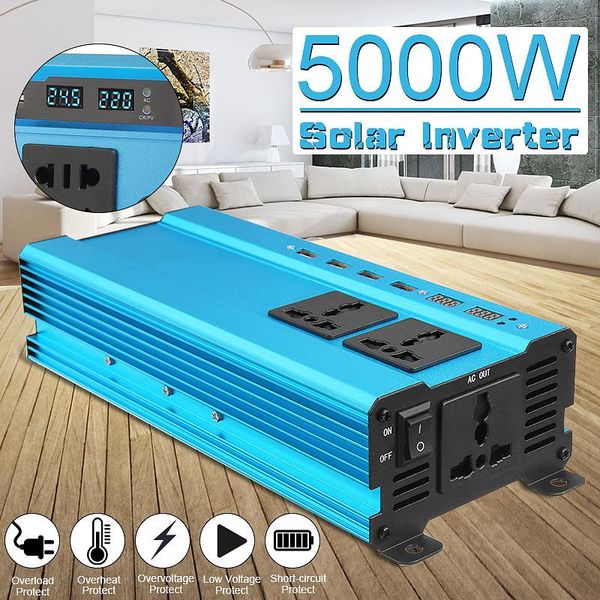solar inverter dc12/24v to ac110v/220v 5000w inverter modified sine wave voltage transformer converter led for car home
solar inverter dc12/24v to ac110v/220v 5000w inverter modified sine wave voltage transformer converter led for car home