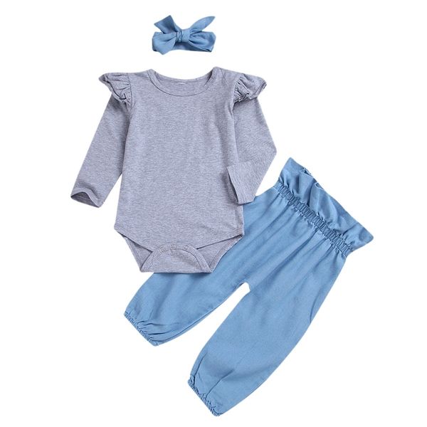 newborn baby girl clothes long sleeve grey clothes and blue trousers and bow headband three-piece suit, White
newborn baby girl clothes long sleeve grey clothes and blue trousers and bow headband three-piece suit, White