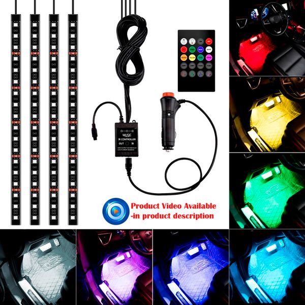 4pcs 18led smd car atmosphere light remote control rgb led drl strip auto interior decorative light car styling
4pcs 18led smd car atmosphere light remote control rgb led drl strip auto interior decorative light car styling