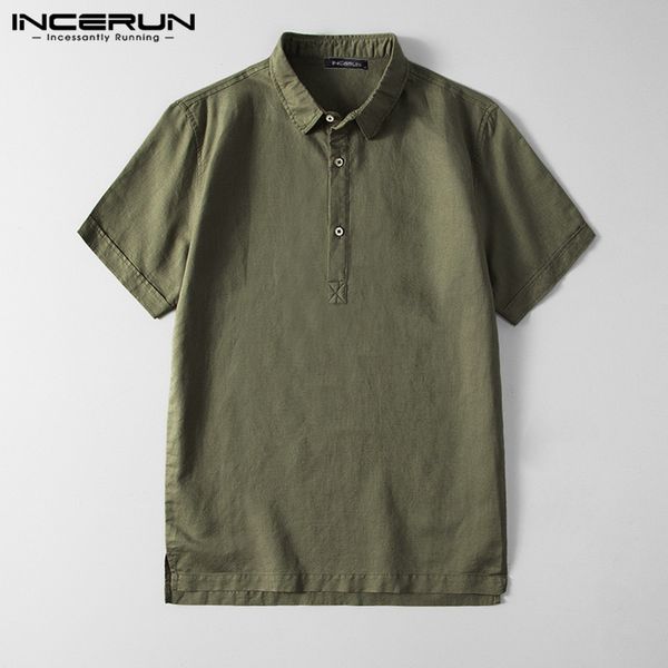 men's casual shirts incerun solid color men shirt short sleeve turn-down collar 2021 cotton brand blouse street leisure camisa, White;black
men's casual shirts incerun solid color men shirt short sleeve turn-down collar 2021 cotton brand blouse street leisure camisa, White;black
