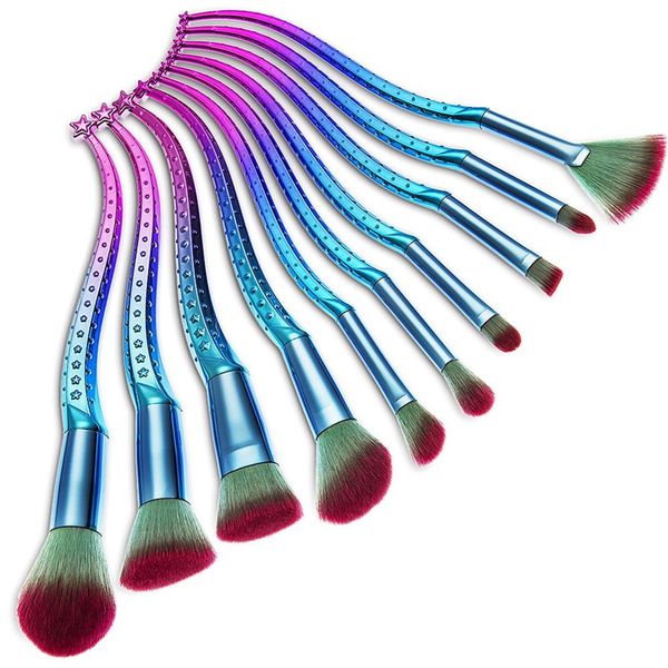 10pcs mermaid makeup brushes star professional foundation brushes set blush eyeshadow cosmetic make up brush kit beauty tools 10pcs/set
10pcs mermaid makeup brushes star professional foundation brushes set blush eyeshadow cosmetic make up brush kit beauty tools 10pcs/set