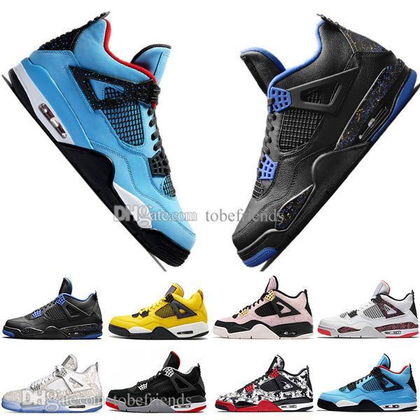 2019 bred 4 4s what the cactus jack laser wings mens basketball shoes denim blue pale citron men sports designer sneakers size 5.5-13 
2019 bred 4 4s what the cactus jack laser wings mens basketball shoes denim blue pale citron men sports designer sneakers size 5.5-13