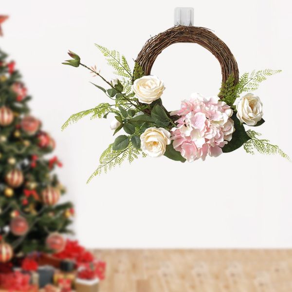 round shape artificial rose flower wreath fake hydrangea floral rattan garland with green leaves for door window wedding decor
round shape artificial rose flower wreath fake hydrangea floral rattan garland with green leaves for door window wedding decor