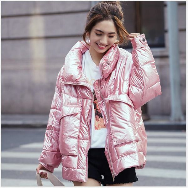 2019 glossy winter coat women down cotton padded jacket for women thick short shiny female warm parkas chaqueta feminino 335, Black
2019 glossy winter coat women down cotton padded jacket for women thick short shiny female warm parkas chaqueta feminino 335, Black
