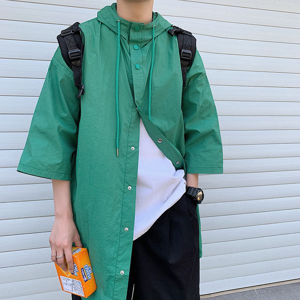 men's jackets 2021 summer youth solid color mid-length seven-quarter sleeve hooded sunscreen clothing fashion casual thin top, Black;brown
men's jackets 2021 summer youth solid color mid-length seven-quarter sleeve hooded sunscreen clothing fashion casual thin top, Black;brown