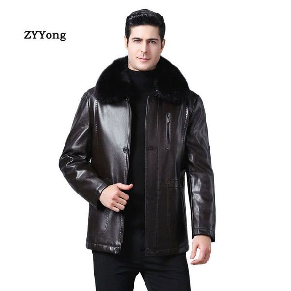 russian 2020 winter fur collar leather jacket men new business casual medium long windbreaker coat male jacket 4xl, Black
russian 2020 winter fur collar leather jacket men new business casual medium long windbreaker coat male jacket 4xl, Black