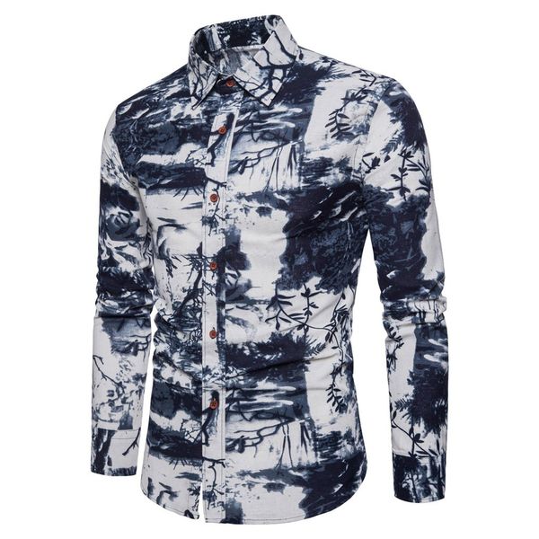 autumn winter men shirt ethnic style vintage printing slim turn down collar long sleeve men dress shirt camisas hombre, White;black
autumn winter men shirt ethnic style vintage printing slim turn down collar long sleeve men dress shirt camisas hombre, White;black
