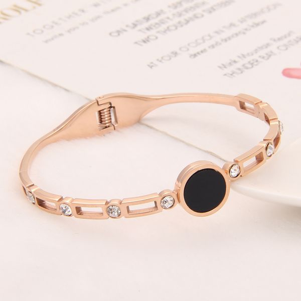 new female lovers titanium steel fashion jewelry accessories bangle rose gold bracelet black round concise wristlet jewel women
new female lovers titanium steel fashion jewelry accessories bangle rose gold bracelet black round concise wristlet jewel women