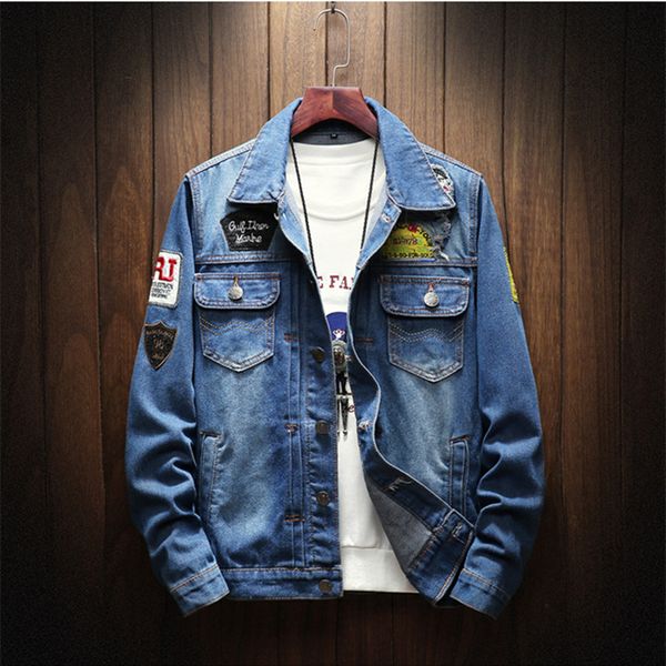denim jacket men's new fashion youth cowboy cotton slim fit single breasted jackets casual autumn male slim coat plus size 5xl, Black;brown
denim jacket men's new fashion youth cowboy cotton slim fit single breasted jackets casual autumn male slim coat plus size 5xl, Black;brown