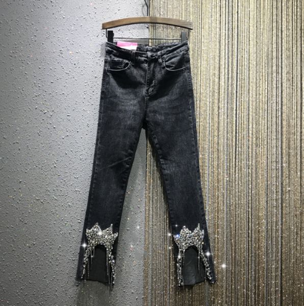 fashion diamond jeans woman 2020 spring new high-waist slim stretch skinny jeans beaded tassel cropped denim trousers students, Blue
fashion diamond jeans woman 2020 spring new high-waist slim stretch skinny jeans beaded tassel cropped denim trousers students, Blue