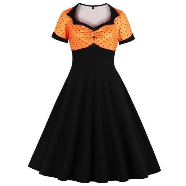 casual dresses plus size 4xl women knee length party dress high waist short sleeve polka dot vintage swing tunic summer vestidos, Black;gray
casual dresses plus size 4xl women knee length party dress high waist short sleeve polka dot vintage swing tunic summer vestidos, Black;gray