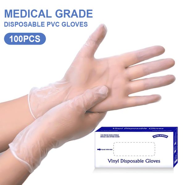 100pcs/set disposable gloves pvc material clear medical grade catering household plastic waterproof inspection protective dust accessories
100pcs/set disposable gloves pvc material clear medical grade catering household plastic waterproof inspection protective dust accessories