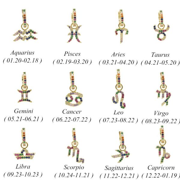 12 constellations zodiac sign hoop earrings for women girls gold rainbow color cz cubic zirconia fashion anel anillos jewelry, Golden;silver
12 constellations zodiac sign hoop earrings for women girls gold rainbow color cz cubic zirconia fashion anel anillos jewelry, Golden;silver