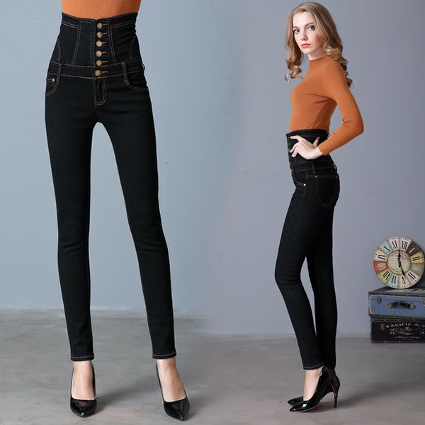 high waist spring and autumn new pattern black thickening elastic force pencil pants woman, Blue
high waist spring and autumn new pattern black thickening elastic force pencil pants woman, Blue