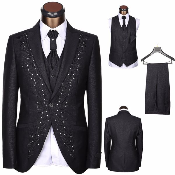 handsome groomsmen embroidery groom tuxedos mens wedding dress man jacket blazer prom dinner 3 piece suit(jacket+pants+tie+vest) a37, Black;gray
handsome groomsmen embroidery groom tuxedos mens wedding dress man jacket blazer prom dinner 3 piece suit(jacket+pants+tie+vest) a37, Black;gray