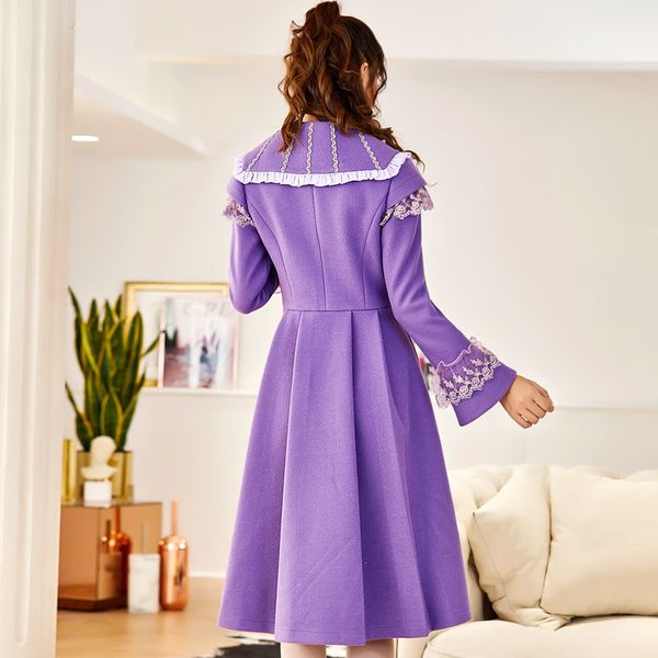 spring fashion female new autumn women double single breasted round neck lace acetate loose coat high-quality woolen coat cy, Black
spring fashion female new autumn women double single breasted round neck lace acetate loose coat high-quality woolen coat cy, Black