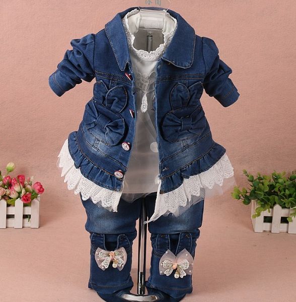 new spring girls lace flower denim jacket+t shirt+jeans clothing sets 3pcs kids clothes sets girls casual denim suit t200414, White
new spring girls lace flower denim jacket+t shirt+jeans clothing sets 3pcs kids clothes sets girls casual denim suit t200414, White