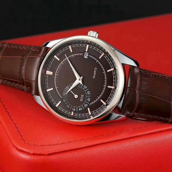 2020 three needle series luxury mens watches little needle run seconds quartz watch designer watches omg brand fashion black leather strap, Slivery;brown
2020 three needle series luxury mens watches little needle run seconds quartz watch designer watches omg brand fashion black leather strap, Slivery;brown