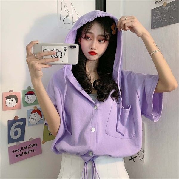 hooded jacket short jacket -sleeved t-shirt women's short 2020 loose navel high waist drawstring sweet potato purple top, White
hooded jacket short jacket -sleeved t-shirt women's short 2020 loose navel high waist drawstring sweet potato purple top, White