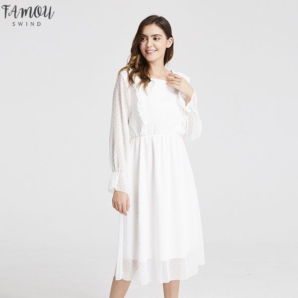 ruffles polka dot women chiffon dress elastic waist flare sleeve female long vestidos a-line white dress 2020, Black;gray
ruffles polka dot women chiffon dress elastic waist flare sleeve female long vestidos a-line white dress 2020, Black;gray