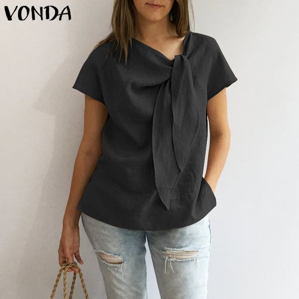 vonda women blouses shirts 2019 summer vintage o neck short sleeve shirt casual loose solid plus size female blusas, White
vonda women blouses shirts 2019 summer vintage o neck short sleeve shirt casual loose solid plus size female blusas, White