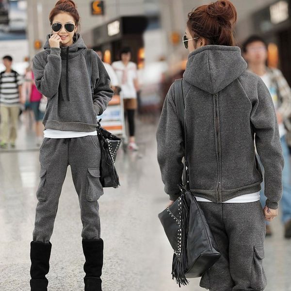 running sets winter women tracksuit sport suit thickness fleece hoodie sweatshirt+pant jogger outfit casual workout set sportswear, Black;blue
running sets winter women tracksuit sport suit thickness fleece hoodie sweatshirt+pant jogger outfit casual workout set sportswear, Black;blue