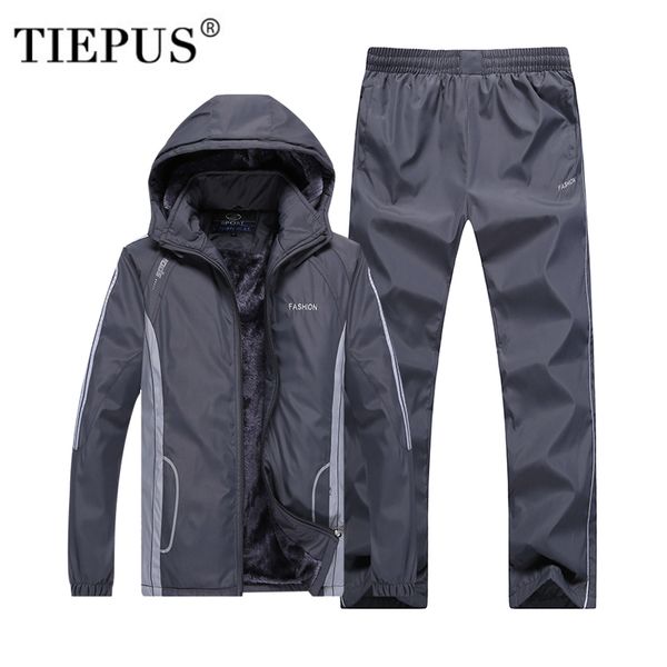 tiepus winter tracksuits men's set thicken fleece jacket + pants suit sweatshirt hoodie mens sporting suits size l~4xl 5xl, Gray
tiepus winter tracksuits men's set thicken fleece jacket + pants suit sweatshirt hoodie mens sporting suits size l~4xl 5xl, Gray