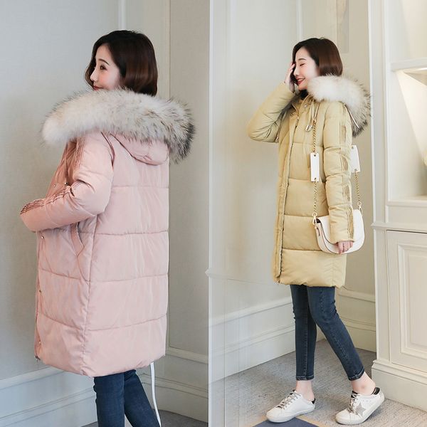 winter jacket women down coat female 2019 long slim solid color female jackets zip fur collar women pink blue down jacket, Black
winter jacket women down coat female 2019 long slim solid color female jackets zip fur collar women pink blue down jacket, Black