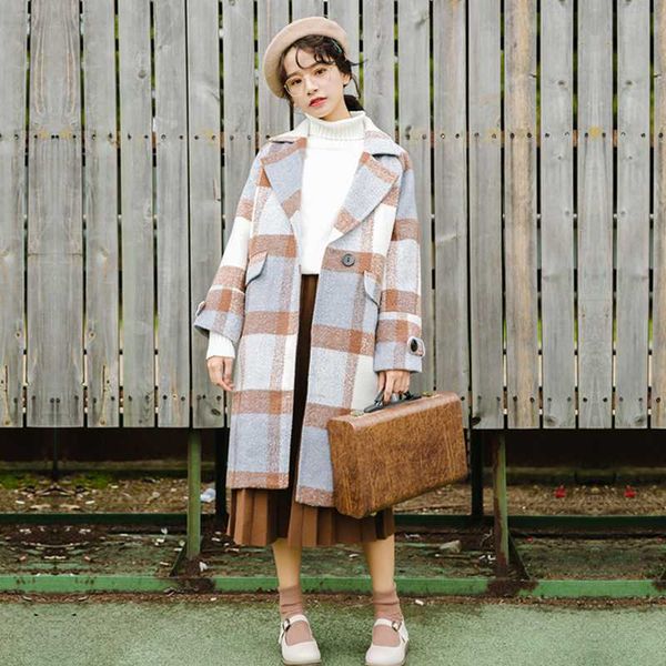 women's wool & blends autumn women cashmere trench jacket casual plaid turn-down collar long coat thickness warm button pocket jackets, Black
women's wool & blends autumn women cashmere trench jacket casual plaid turn-down collar long coat thickness warm button pocket jackets, Black