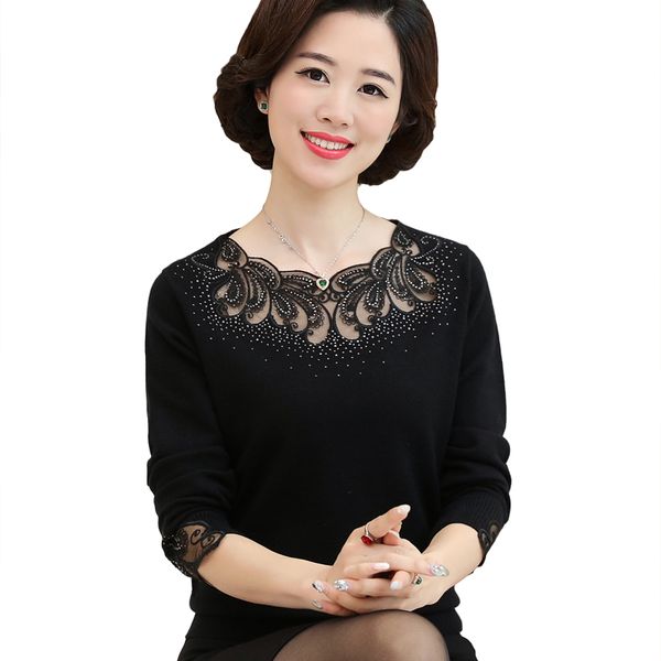 2020 mom, autumn knitted sweater, 40 year old 50 middle-aged women's short shirt, autumn winter, long sleeves and western style, White;black
2020 mom, autumn knitted sweater, 40 year old 50 middle-aged women's short shirt, autumn winter, long sleeves and western style, White;black