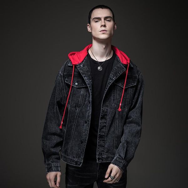 cowboy jacket men's loose hooded black cowboy jacket jacket, Black;brown 
cowboy jacket men's loose hooded black cowboy jacket jacket, Black;brown