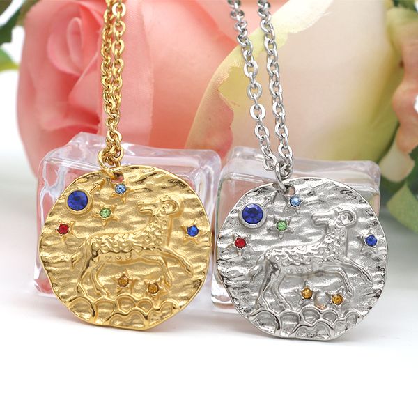 kldy women choker necklace twelve constellations stainless steel aries zodiac necklace pendant silver gold chain women jewelry, Golden;silver
kldy women choker necklace twelve constellations stainless steel aries zodiac necklace pendant silver gold chain women jewelry, Golden;silver