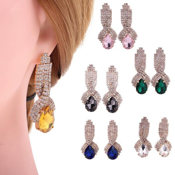 fashion jewelry crystal rhinestone gold ear stud women's dangle earrings party, Golden
fashion jewelry crystal rhinestone gold ear stud women's dangle earrings party, Golden