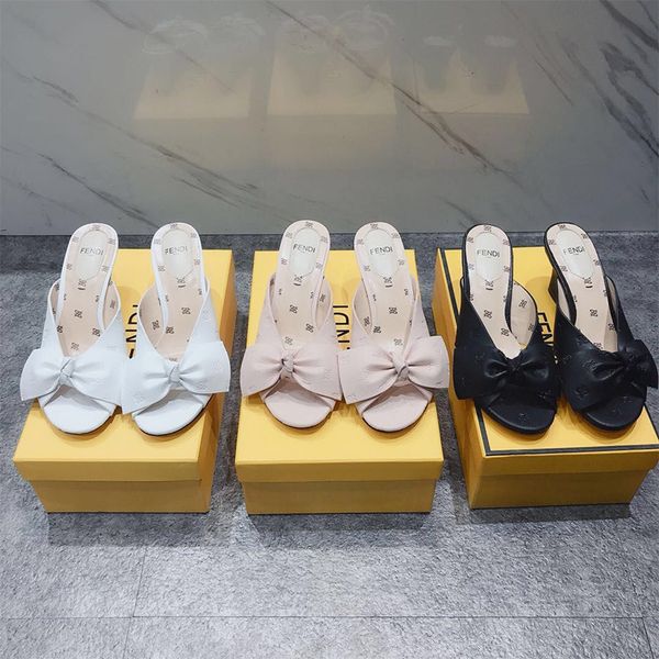 2020 fashion designer bow sandals dress slippers for women 6cm high heels designer flower printed beach flip flops slipper size 35-41, Black 
2020 fashion designer bow sandals dress slippers for women 6cm high heels designer flower printed beach flip flops slipper size 35-41, Black