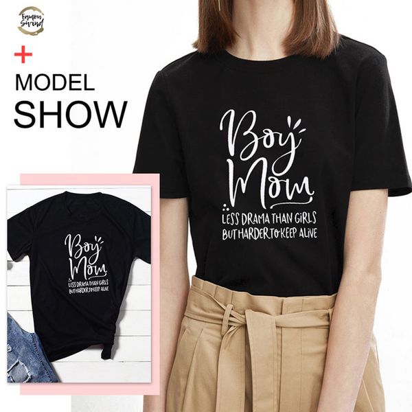 boy mom less drama than women t-shirt plus size tee ladies female short sleeve o-neck casual harajuku korean clothing, White
boy mom less drama than women t-shirt plus size tee ladies female short sleeve o-neck casual harajuku korean clothing, White