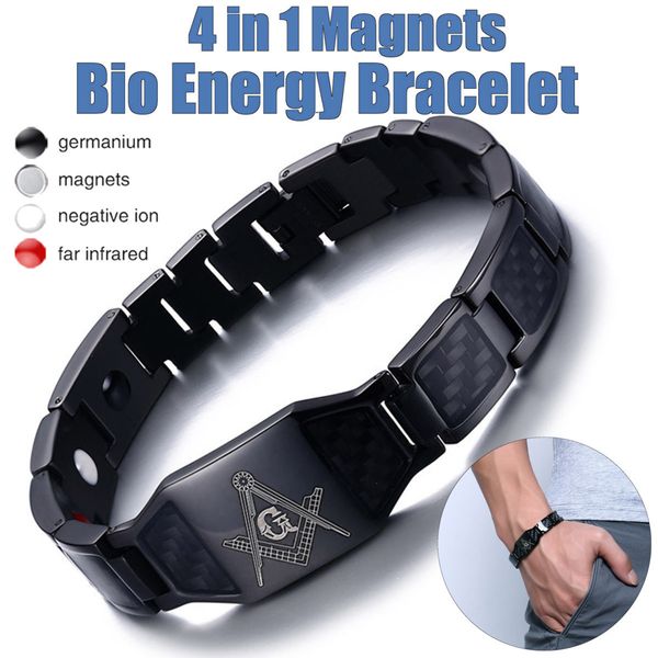 black 4 in1 men steel magnetic therapy healing bracelet bio magnet health care bangle relieve pain anti radiation wristband gift, Golden;silver
black 4 in1 men steel magnetic therapy healing bracelet bio magnet health care bangle relieve pain anti radiation wristband gift, Golden;silver