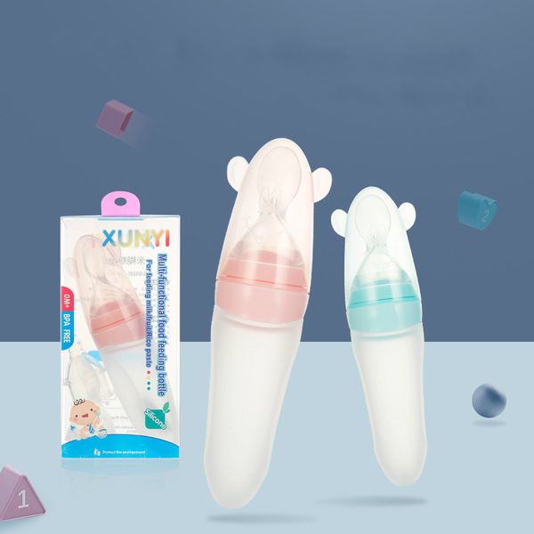 90ml silicone soft spoon head rice paste bottle baby training silicone bottle squeeze spoon children's supplement
90ml silicone soft spoon head rice paste bottle baby training silicone bottle squeeze spoon children's supplement