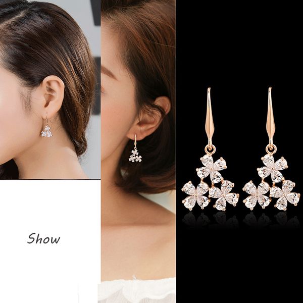 new listing four-leaf clover stitching earrings women japan and south korea fashion temperament wild crystal earring, Silver
new listing four-leaf clover stitching earrings women japan and south korea fashion temperament wild crystal earring, Silver
