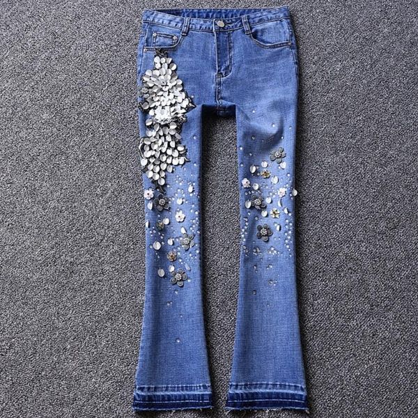 plus size diamond cotton flare jeans 2019 spring women sequined jeans stretch embroidery skinny jeans, Blue
plus size diamond cotton flare jeans 2019 spring women sequined jeans stretch embroidery skinny jeans, Blue