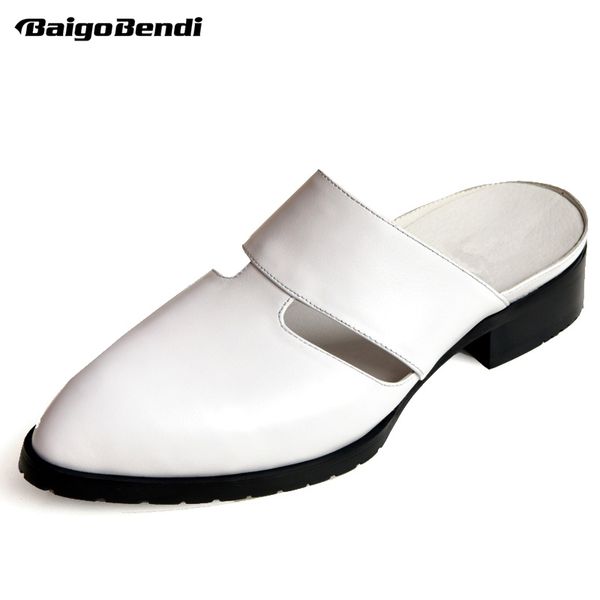 trendy mens high-heeled slippers genuine leather slip on open back heightened shoes business man summer casual heels white, Black
trendy mens high-heeled slippers genuine leather slip on open back heightened shoes business man summer casual heels white, Black
