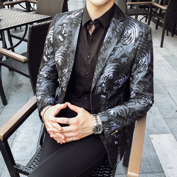 new men blazer luxury lion printing single breasted slim fit prom blazers men plus size 4xl 5xl fashion club party male blazer, White;black
new men blazer luxury lion printing single breasted slim fit prom blazers men plus size 4xl 5xl fashion club party male blazer, White;black