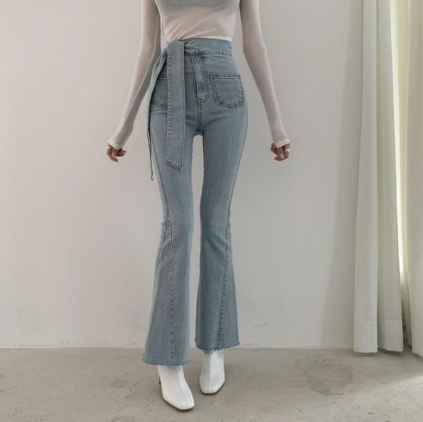 2020 spring high waist jeans women solid belt pockets zipper pants slim casual high street denim trousers pantalon r503, Blue
2020 spring high waist jeans women solid belt pockets zipper pants slim casual high street denim trousers pantalon r503, Blue