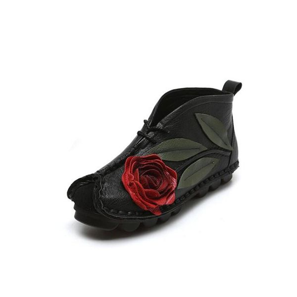 2018 spring autumn new national style leather fashion retro flat shoes casual and comfortable trend soft bottom women's shoes, Black
2018 spring autumn new national style leather fashion retro flat shoes casual and comfortable trend soft bottom women's shoes, Black