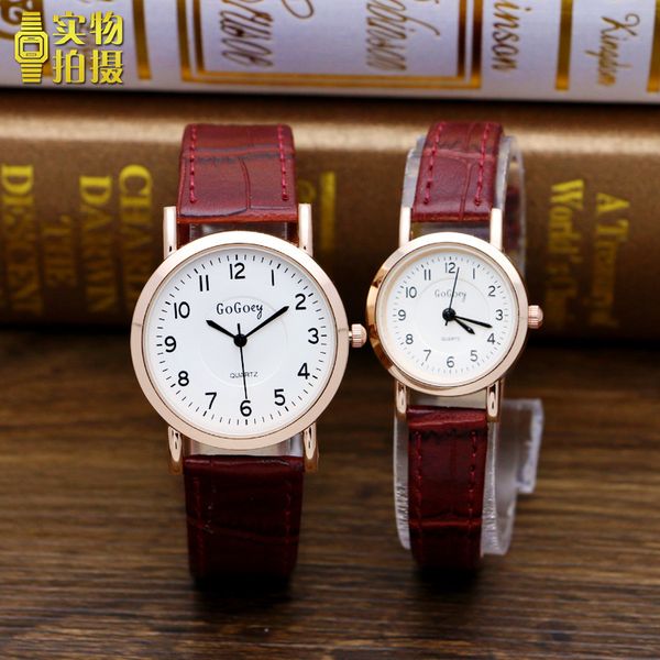 luxury gogoey brand leather pair watches men women lovers couple fashion casual dress quartz wristwatch g844, Slivery;brown
luxury gogoey brand leather pair watches men women lovers couple fashion casual dress quartz wristwatch g844, Slivery;brown