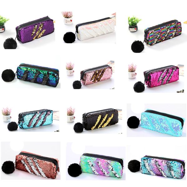 12 color pencil case back to school student hair ball mermaid sequin pencil case kids purse ladies zipper cosmetic bag, White
12 color pencil case back to school student hair ball mermaid sequin pencil case kids purse ladies zipper cosmetic bag, White