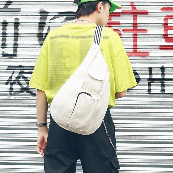 waist bag fashion neutral solid color canvas messenger shoulder bag chest waist fanny pack #r20