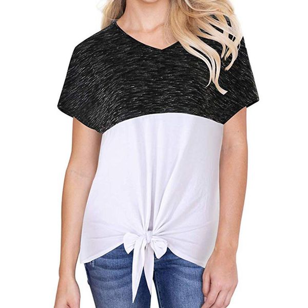 summer fashion bow tie blouse ladies loose patchwark o-neck tee tops female women's short sleeve shirt blusas femininas clothing, White
summer fashion bow tie blouse ladies loose patchwark o-neck tee tops female women's short sleeve shirt blusas femininas clothing, White