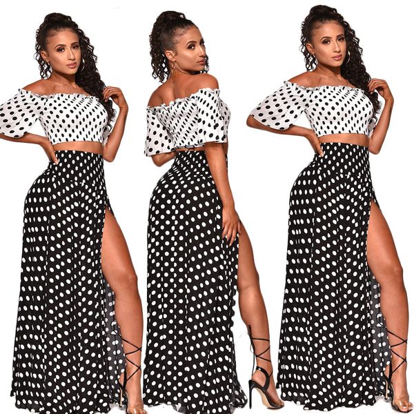 european and american women's clothing tribute wave point off shoulder casual beach wind two-piece suit dress, White
european and american women's clothing tribute wave point off shoulder casual beach wind two-piece suit dress, White
