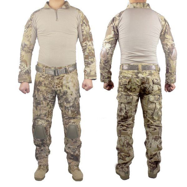 for outdoor hunting suit multicam tactical combat training uniform gen3 shirt and pants army suit with knee pads, Camo
for outdoor hunting suit multicam tactical combat training uniform gen3 shirt and pants army suit with knee pads, Camo